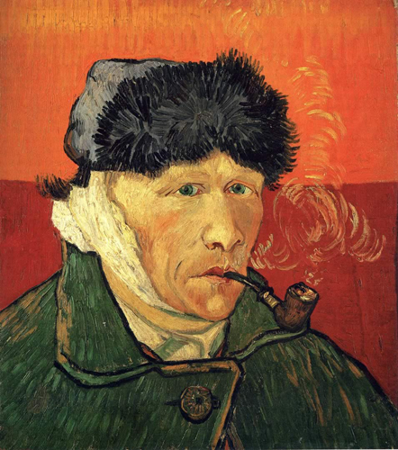 Self-Portrait with Bandaged Ear and Pipe